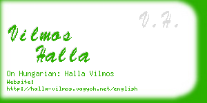 vilmos halla business card